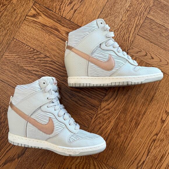 Rare Nike Dunk High Sky Hi Light Bone Metallic Red Bronze Sneaker Sz 5.5 - Picture 5 of 12